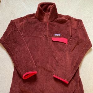 Maroon Patagonia re-tool snap fleece